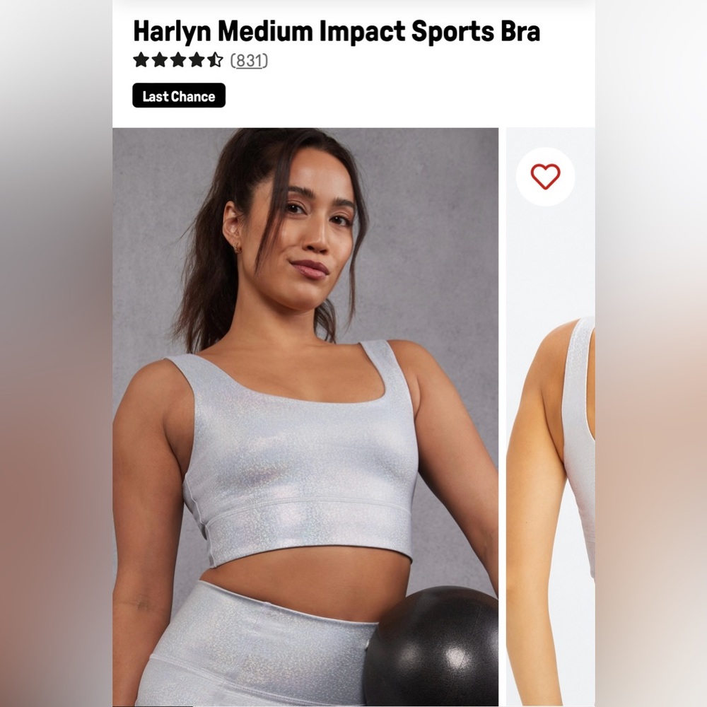 Fabletics Harlyn Medium Impact Sports Bra: Glitter Hologram